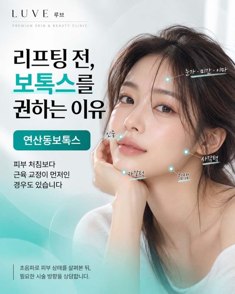 연산동보톡스, 리프팅보다 먼저 보톡스를 권하는 이유 | 연산동 루브의원