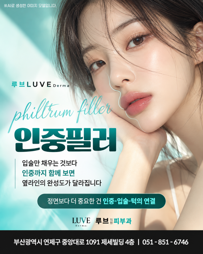 입술필러만으로 아쉬울 때, 부산인중필러를 함께 고려하는 이유 (부산필러추천 - 루브의원)