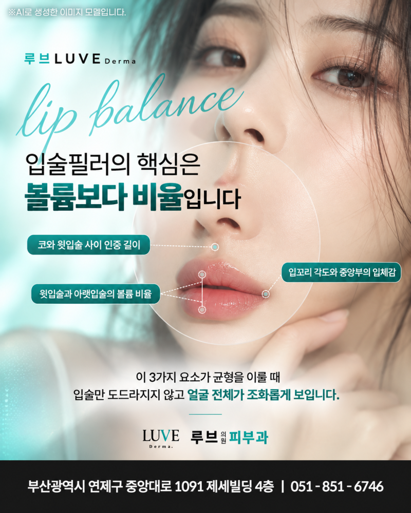 입술필러만으로 아쉬울 때, 부산인중필러를 함께 고려하는 이유 (부산필러추천 - 루브의원) 사진 2