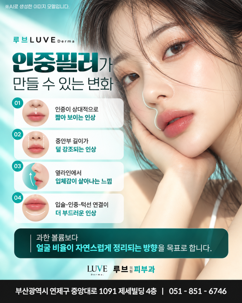 입술필러만으로 아쉬울 때, 부산인중필러를 함께 고려하는 이유 (부산필러추천 - 루브의원) 사진 3
